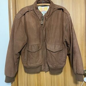 Vintage Leather Bomber Jacket sz M